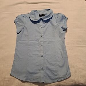 IZOD girls size 8-10 Peter Pan collar school uniform approved, light blue